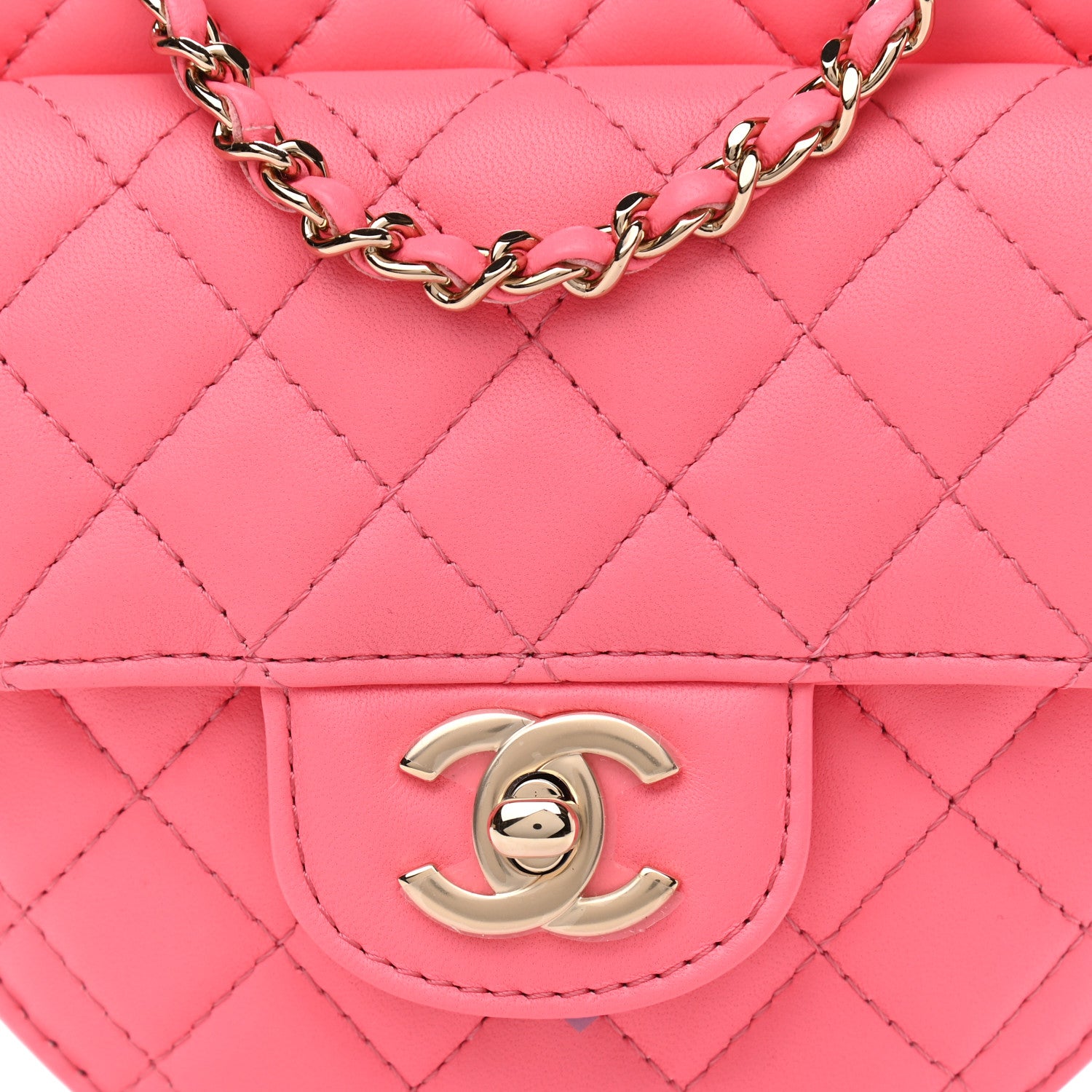 Chanel Lambskin Quilted CC In Love Heart Bag Pink 10 of 11