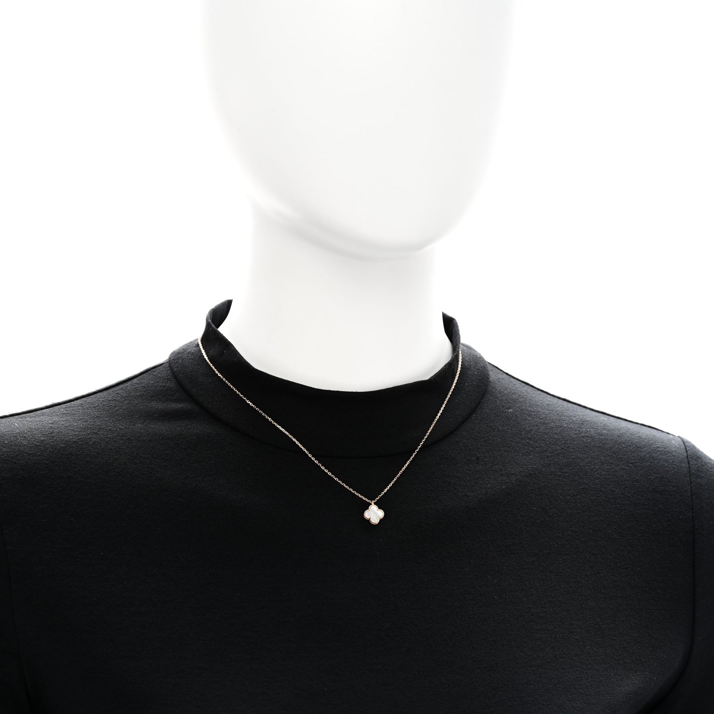 18K Yellow Gold Mother of Pearl Sweet Alhambra Pendant Necklace