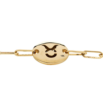 Foundrae 18K Yellow Gold Zodiac Taurus Chain Bracelet 3 of 4