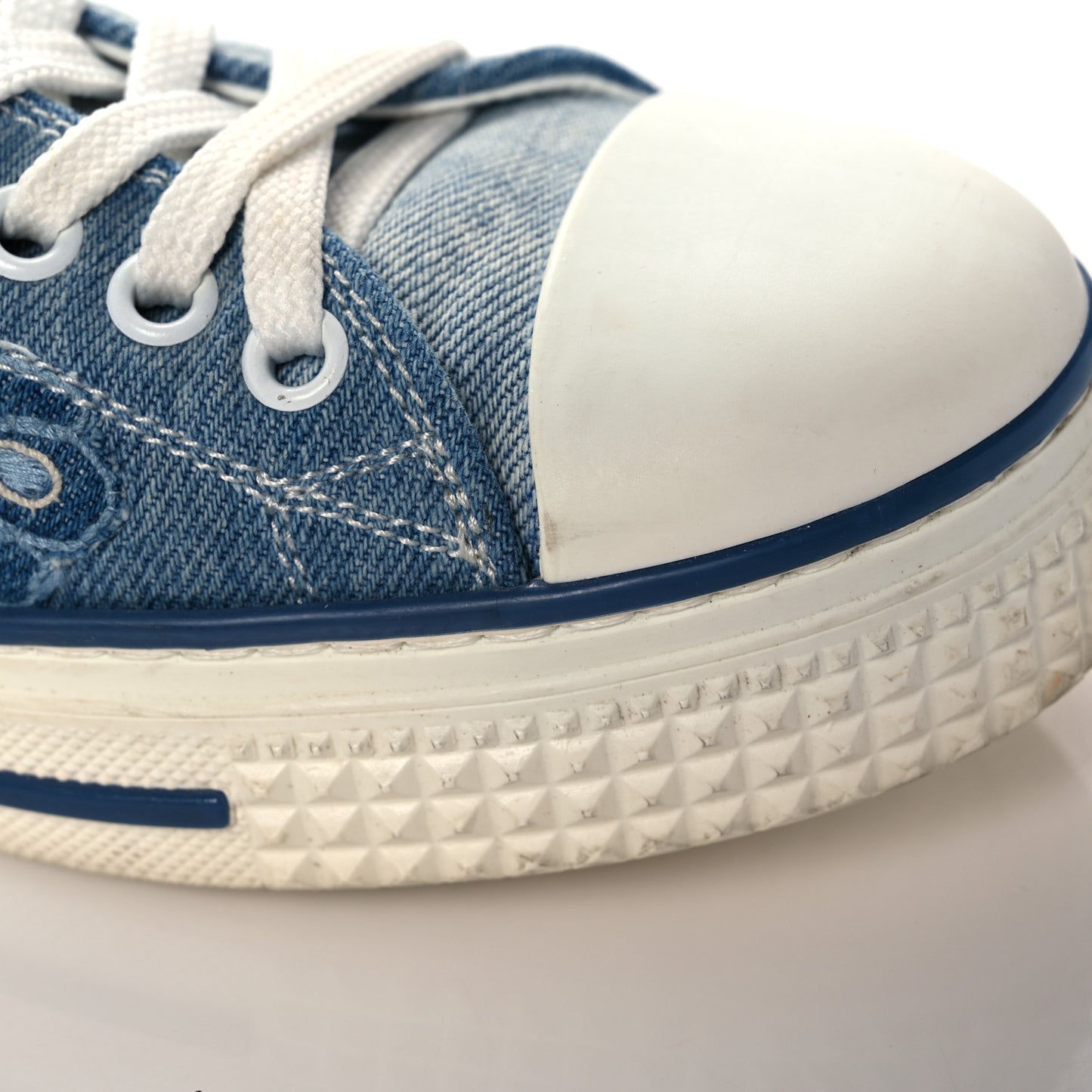 Denim Butterfly Embroidered Sneakers 38 Light Denim