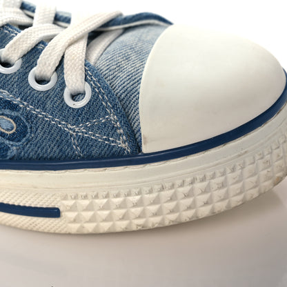 Valentino Garavani Denim Butterfly Embroidered Sneakers 38 Light Denim 9 of 13
