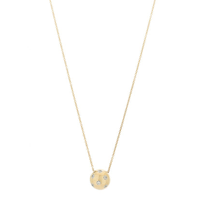 Tiffany 18K Yellow Gold Platinum Diamond Etoile Ball Pendant Necklace 1 of 6