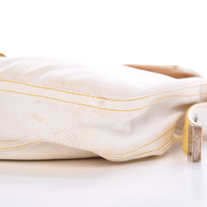 Fendi Denim Python Baguette White Yellow 16 of 21