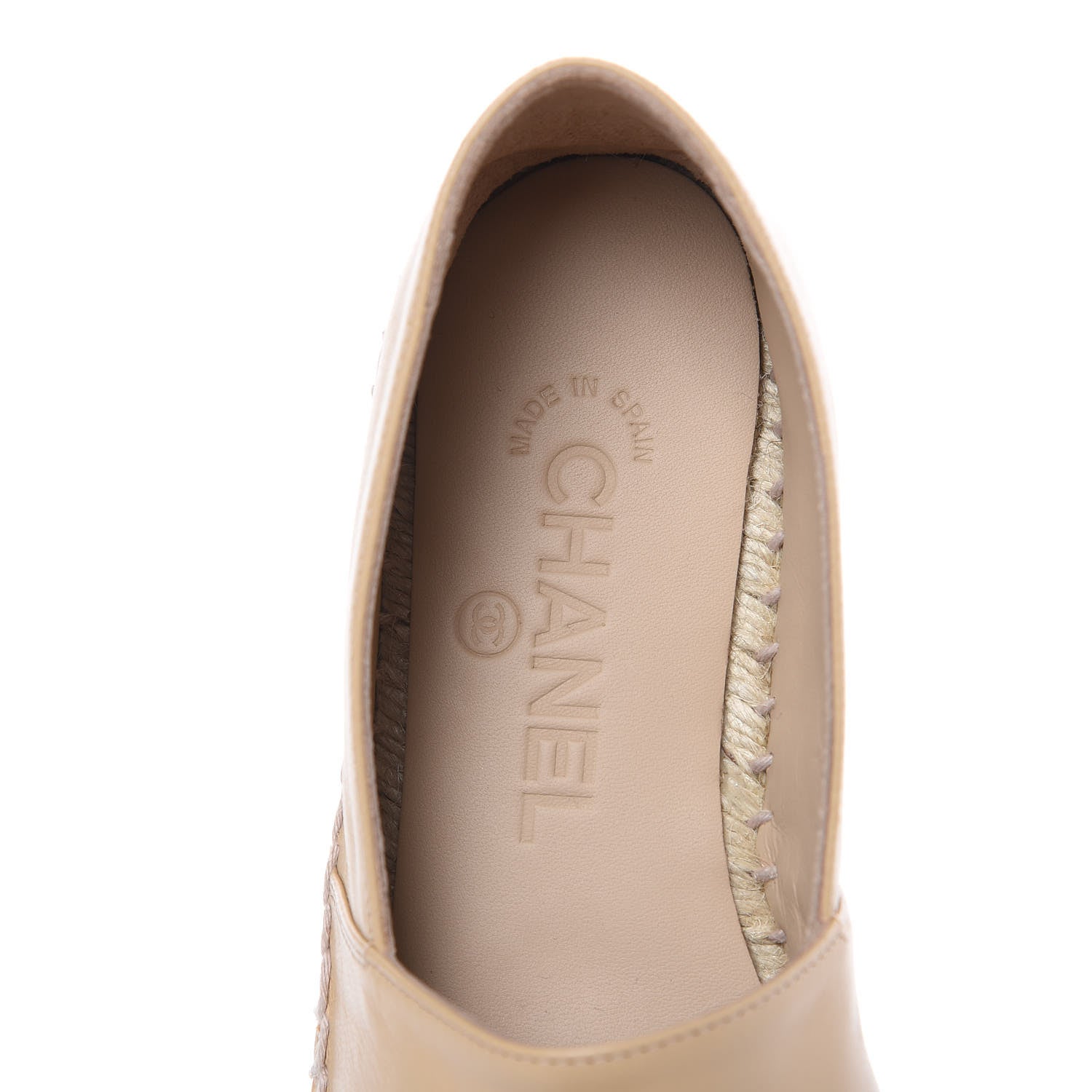 Chanel Lambskin CC Espadrilles 36 Beige Black 7 of 9