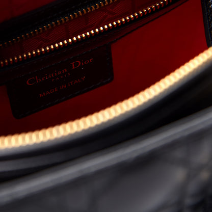 Christian Dior Lambskin Cannage Medium Lady Dior Black 8 of 9