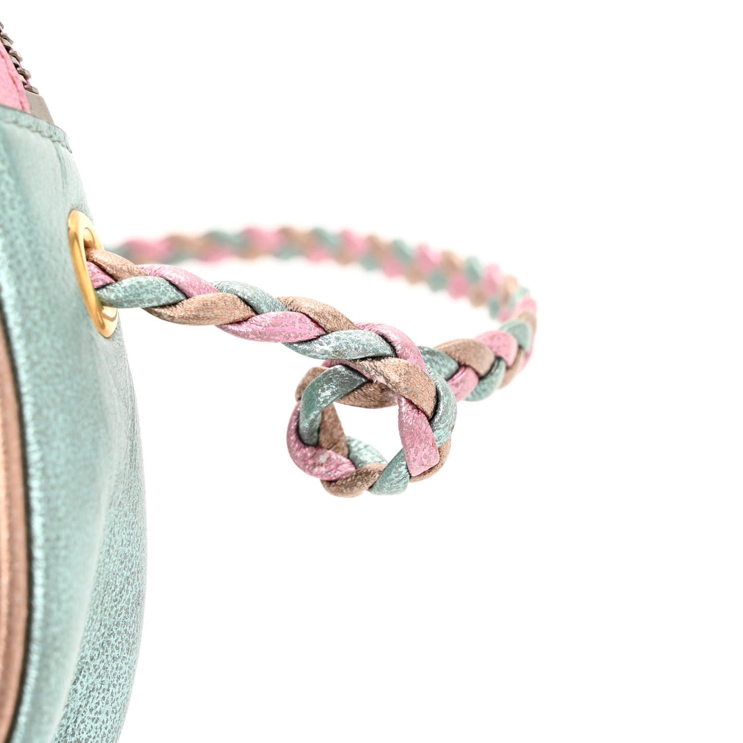 Laminated Nappa Trapuntata Mini Zumi Dome Shoulder Bag Rosa Lago Rame