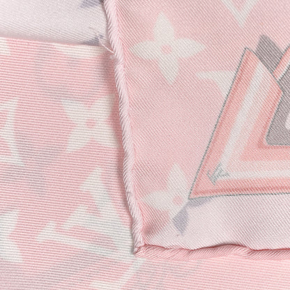 Louis Vuitton Silk Monogram Confidential Square Scarf Light Pink 4 of 4