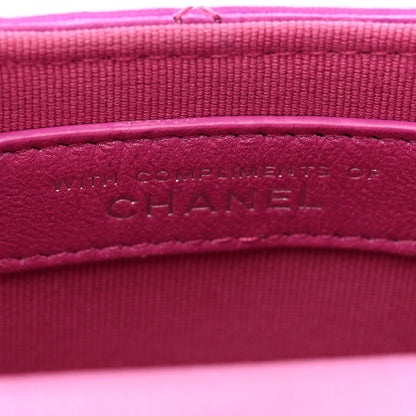 Chanel Patent Lambskin Quilted CC Hook Card Holder Pink 8 of 8