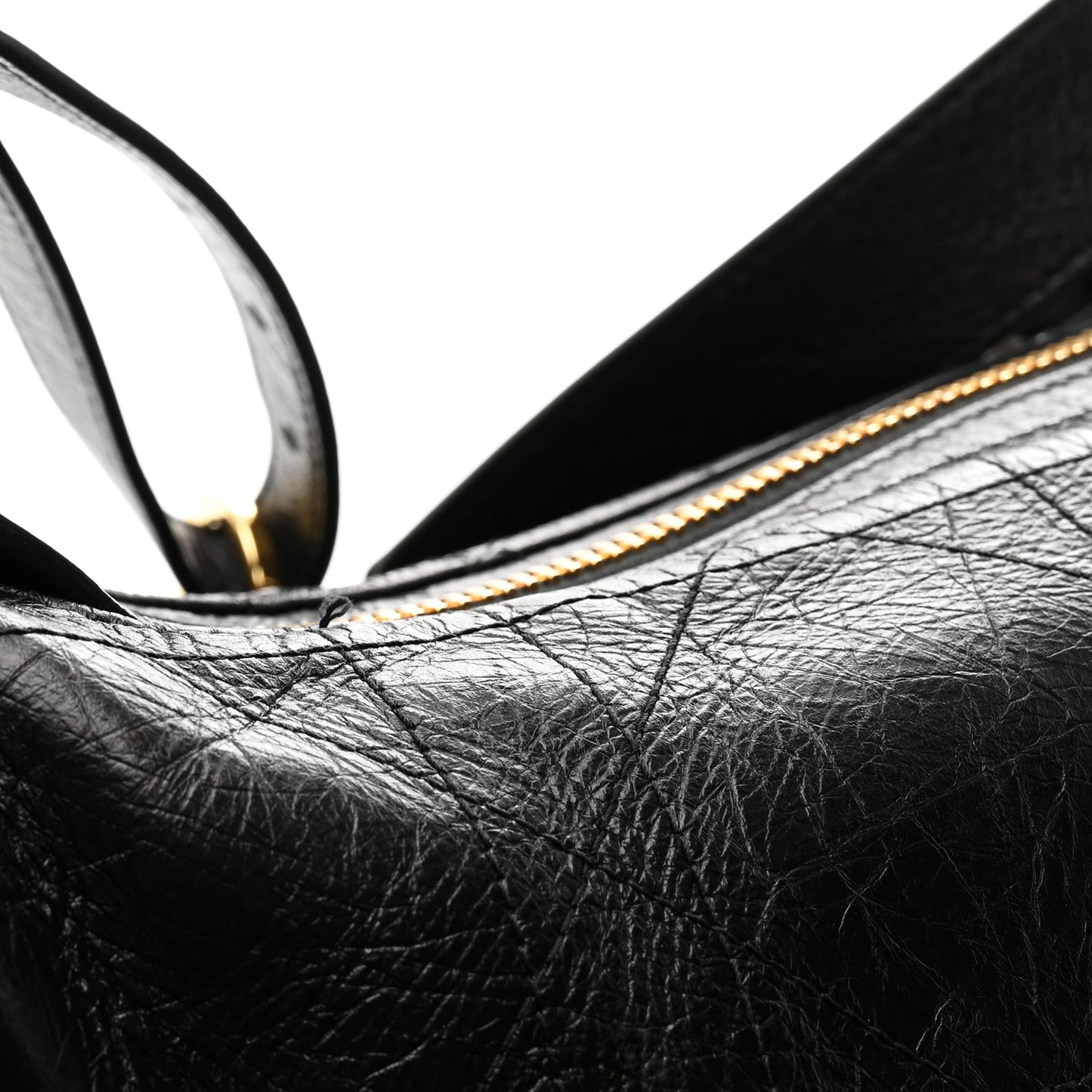Crinkled Calfskin Macrocannage Medium D-Journey Bag Black