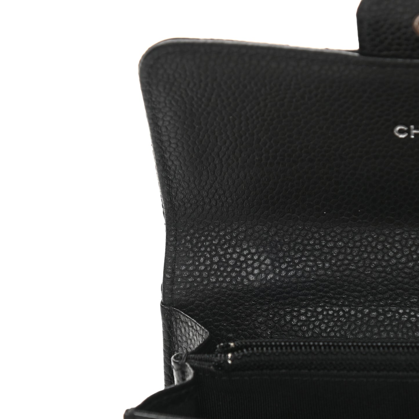 Caviar Quilted Small Flap Wallet Black