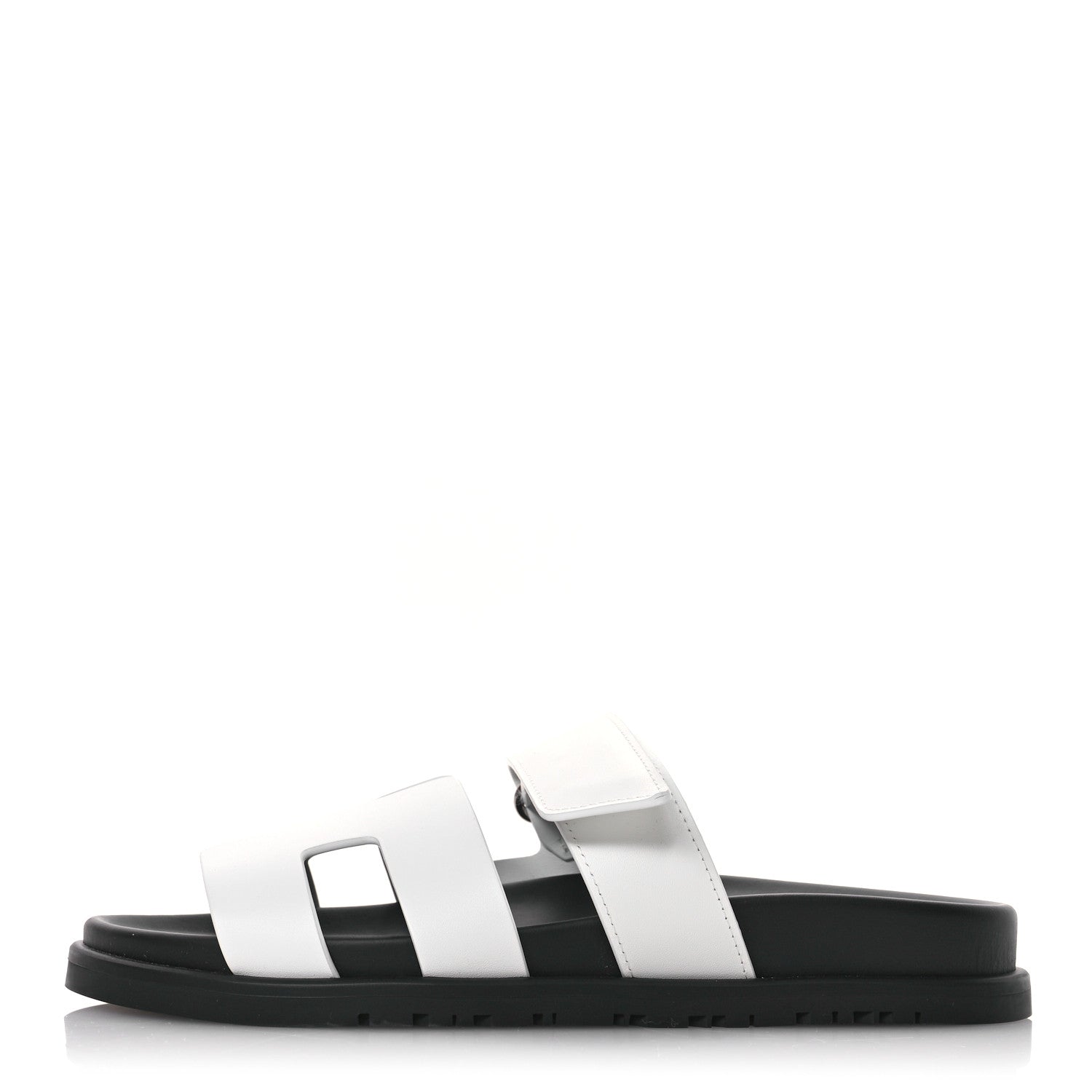 Hermes Calfskin Womens Chypre Sandals 36.5 White 1 of 9
