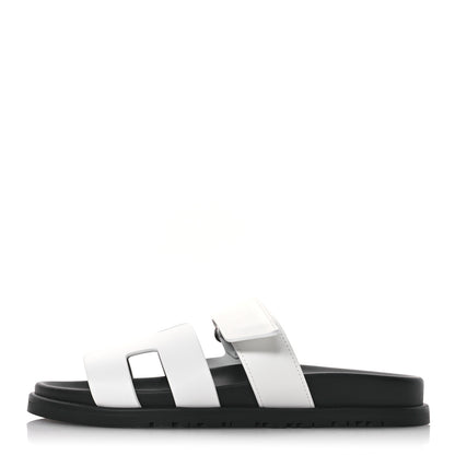 Hermes Calfskin Womens Chypre Sandals 36.5 White 1 of 9