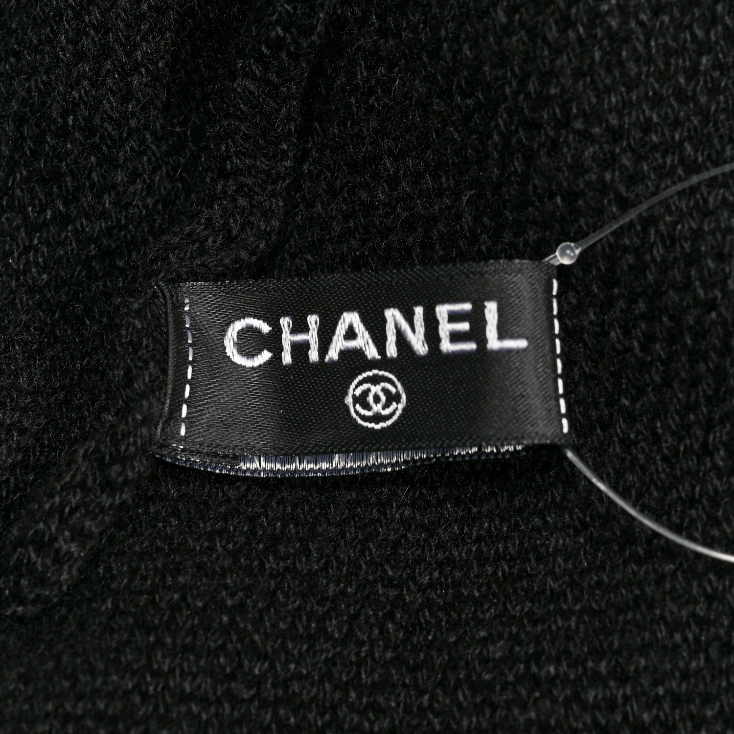 Chanel Cashmere CC Beanie Hat Black 4 of 4