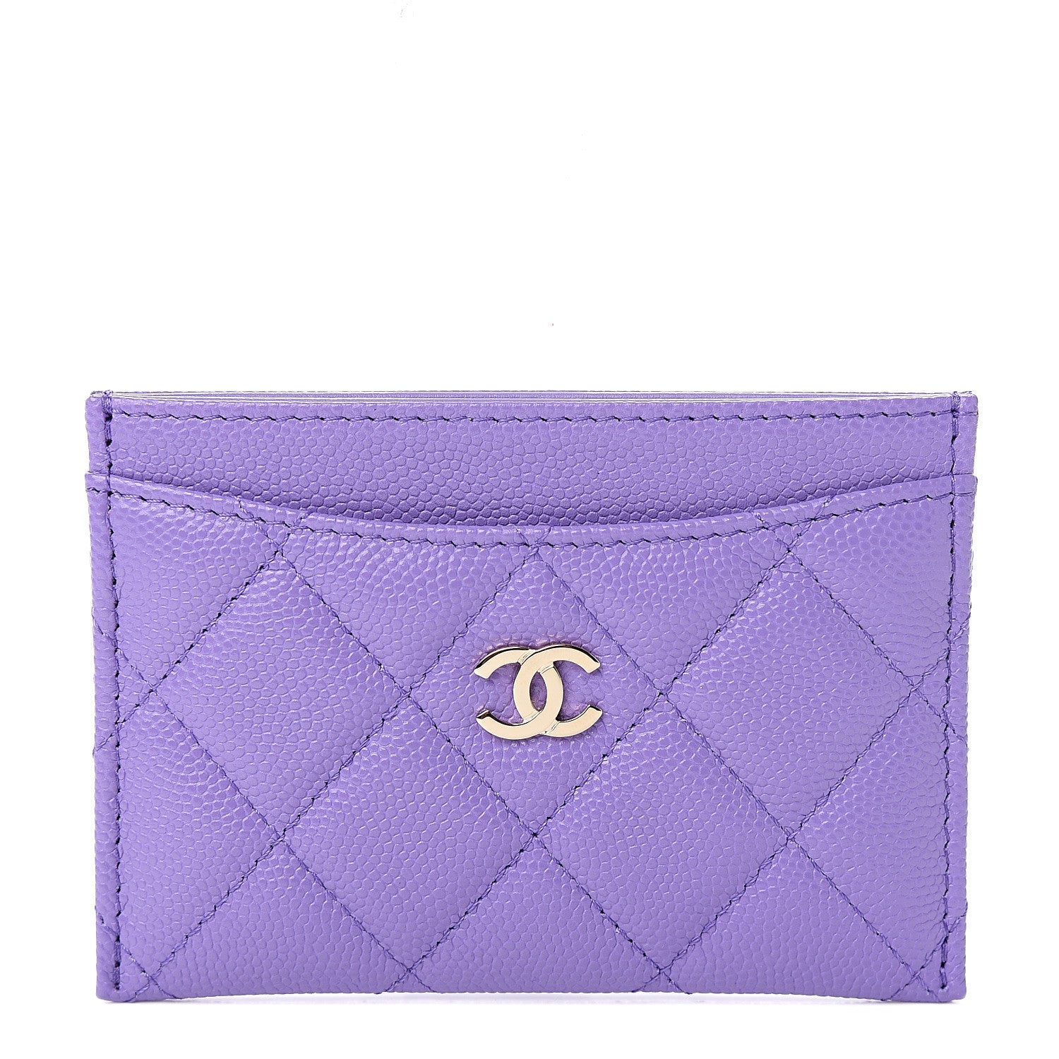 Chanel Caviar Quilted Card Holder Purple 1 of 8