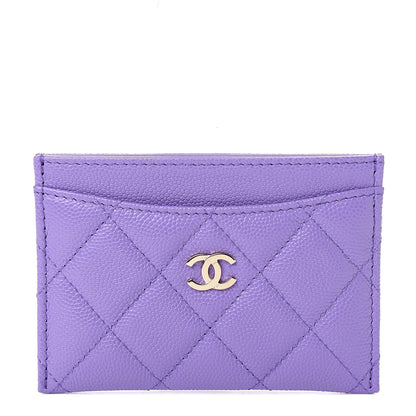 Chanel Caviar Quilted Card Holder Purple 1 of 8