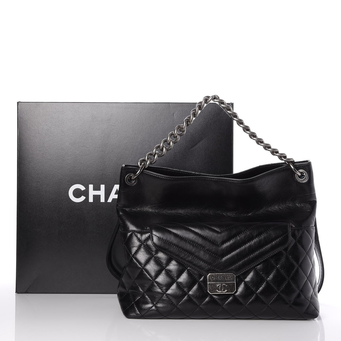 Aged Calfskin Quilted Mad About Quilting Hobo Black