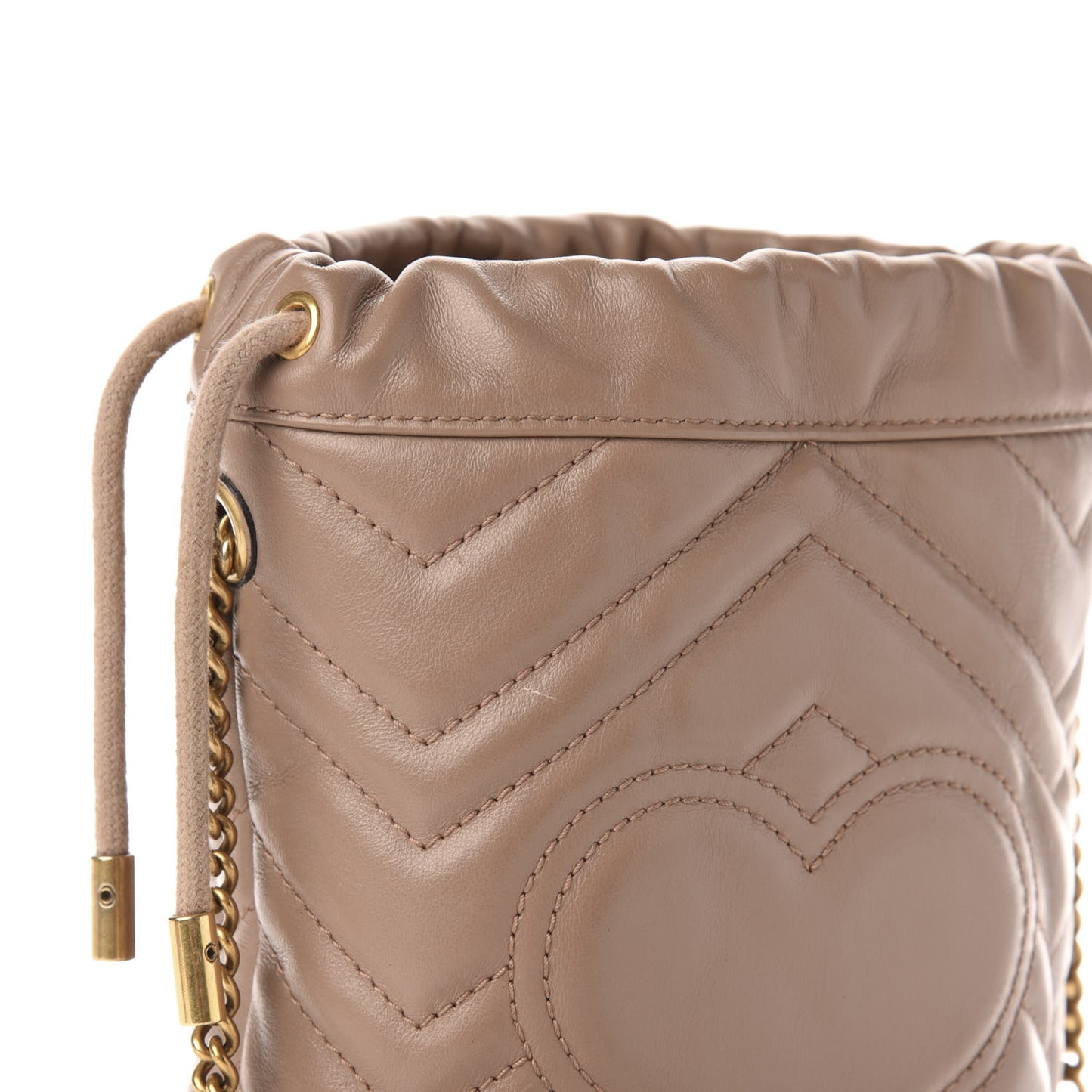 Calfskin Matelasse Mini GG Marmont 2.0 Bucket Bag Porcelain Rose