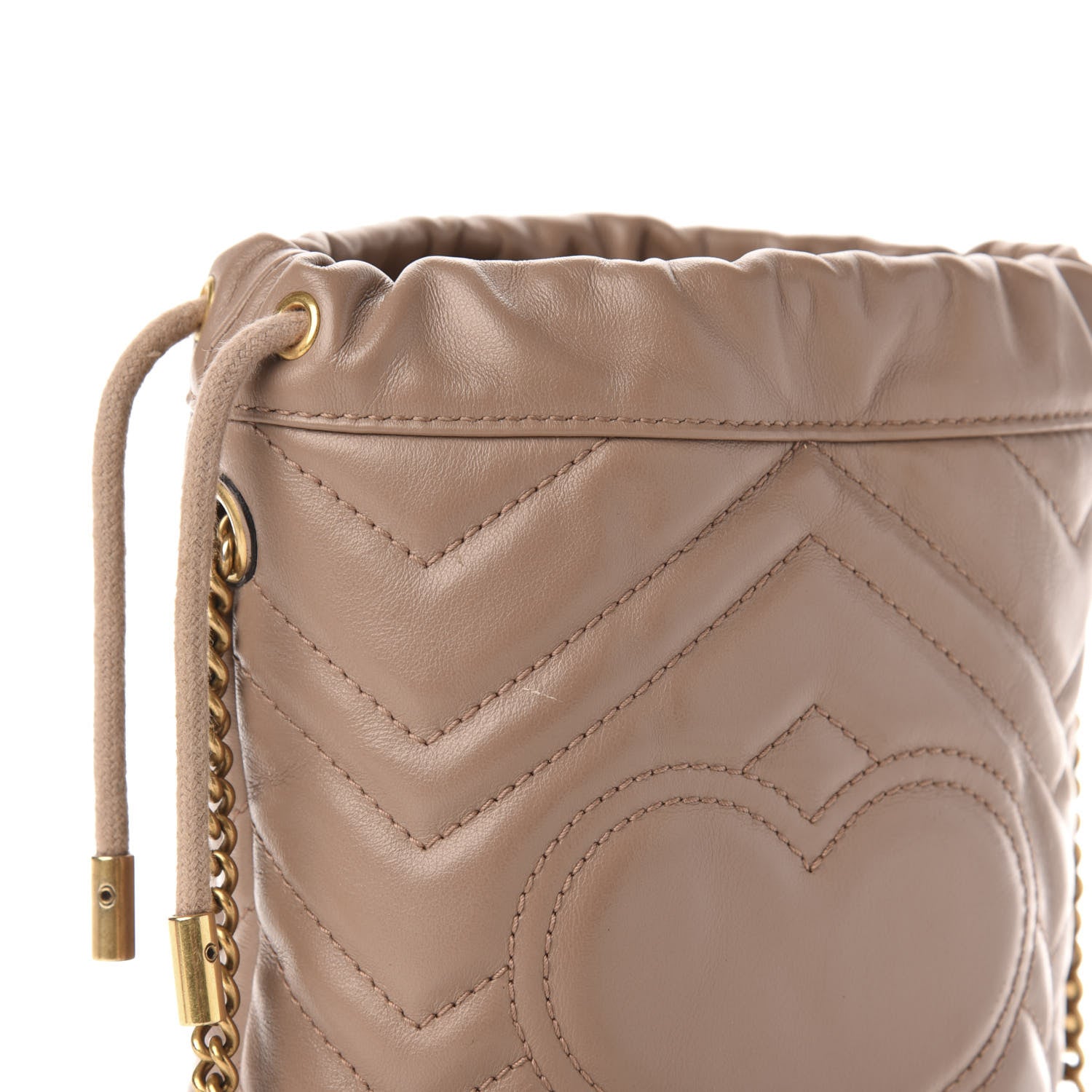 Gucci Calfskin Matelasse Mini GG Marmont 2.0 Bucket Bag Porcelain Rose 14 of 14