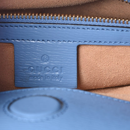 Gucci Calfskin Bamboo Web New Flora Small Nymphaea Top Handle Bag Azure 8 of 10