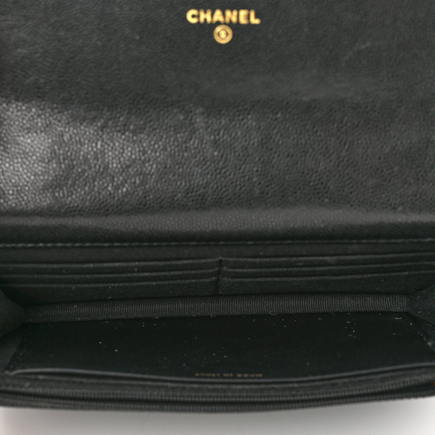 Caviar Quilted Coco First Wallet On Chain WOC Black