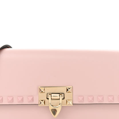 Valentino Garavani Smooth Calfskin Monochrome Rockstud Flip Lock Shoulder Bag Poudre 6 of 12
