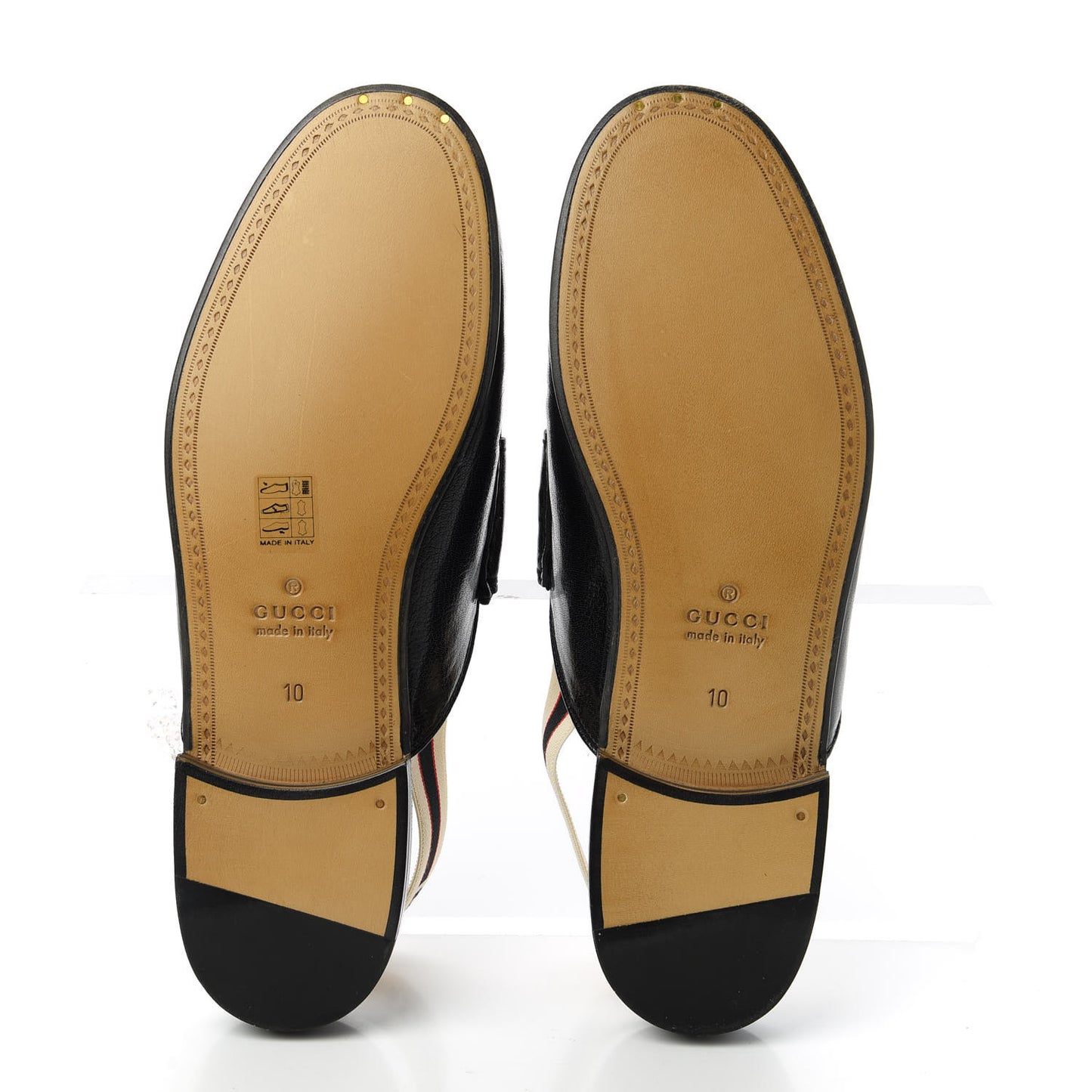 Goatskin Stripe Mens Horsebit Slingback Slippers 10 Black