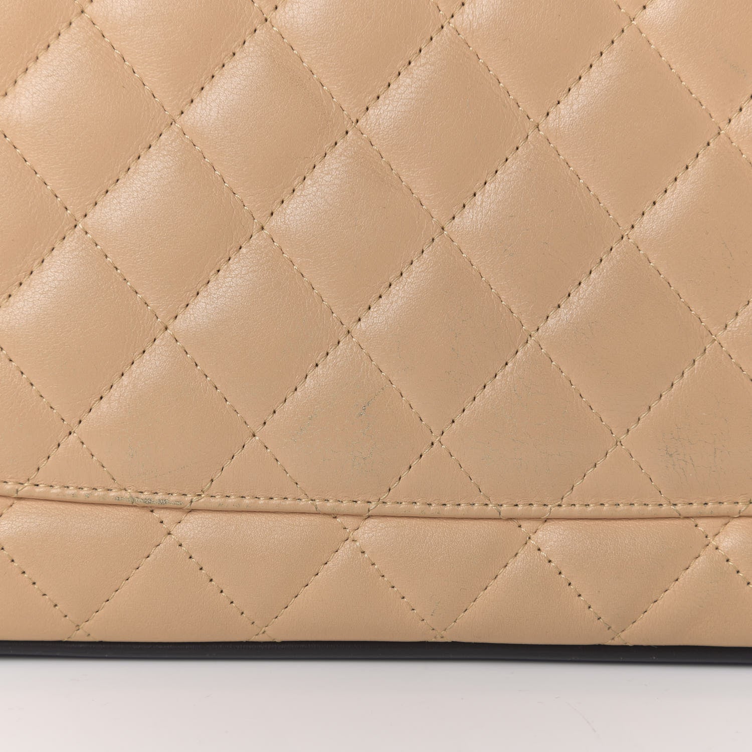 Chanel Calfskin Quilted Large Cambon Tote Beige Black 10 of 13
