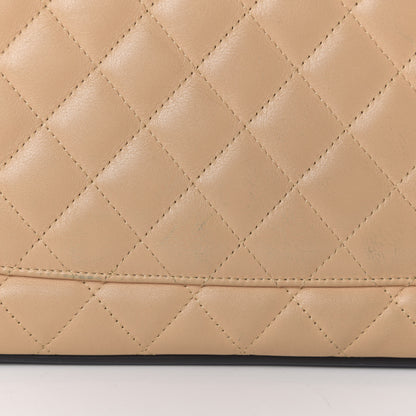 Chanel Calfskin Quilted Large Cambon Tote Beige Black 10 of 13