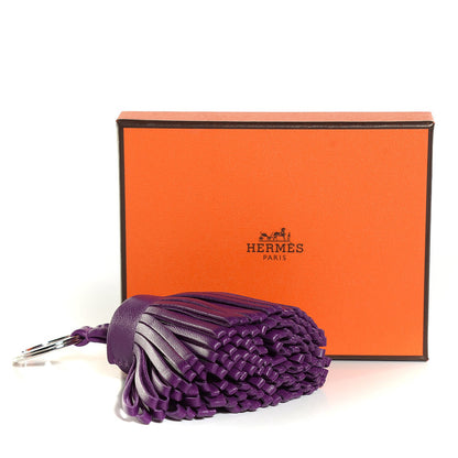Hermes Lambskin Carmen Tassel Key Holder Violet 3 of 5