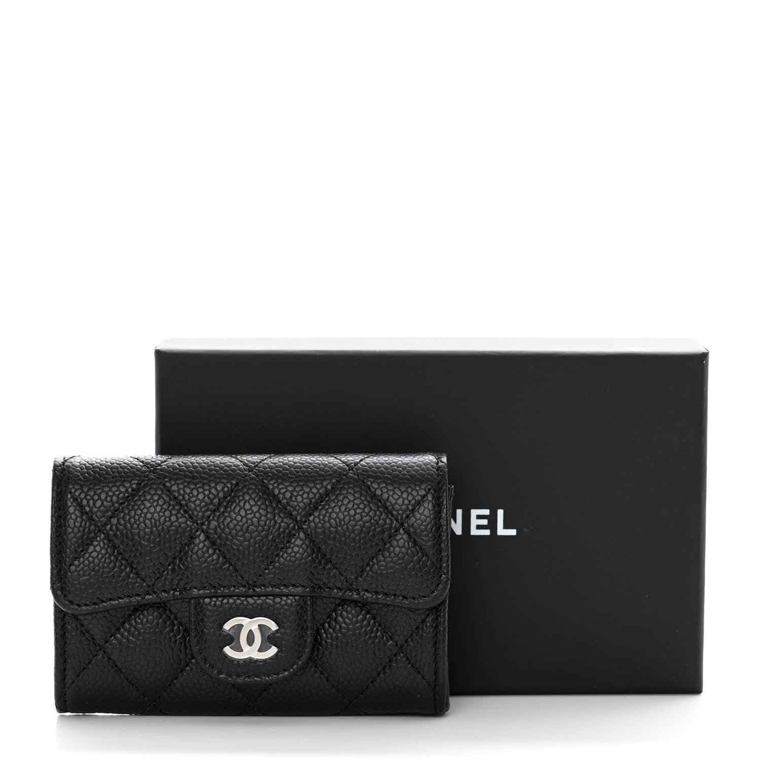 Chanel Caviar Quilted Flap Card Holder Wallet Black 9 of 9