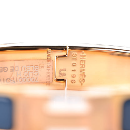 Hermes Enamel Narrow Clic Clac H Bracelet PM Bleu De Genes 4 of 5