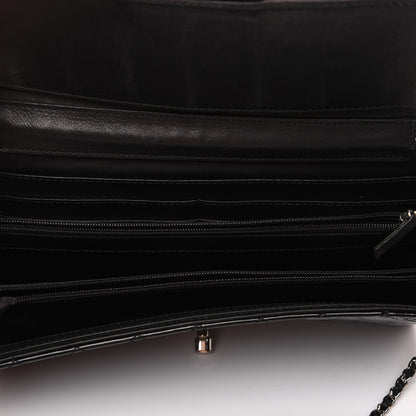 Chanel Patent Calfskin Quilted Flap Clutch With Chain Black 5 of 14
