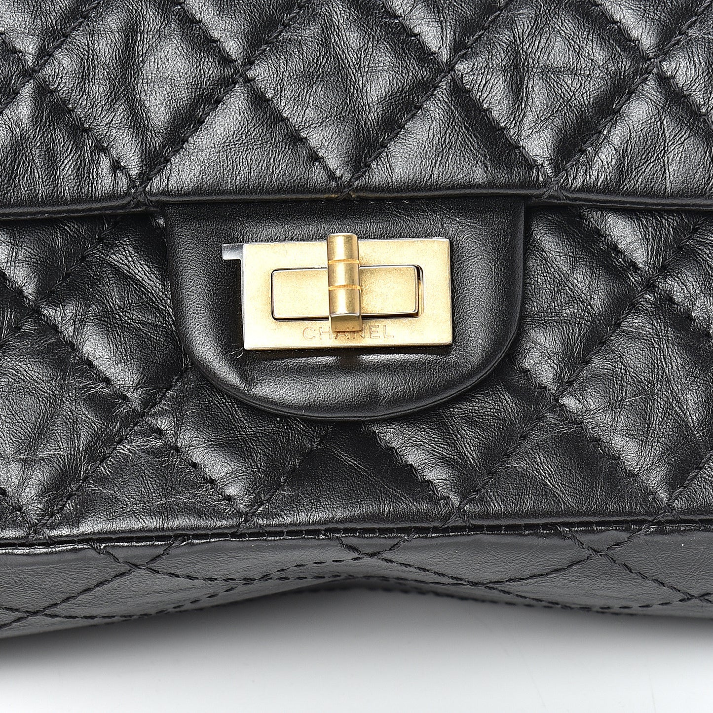 Aged Calfskin Quilted 2.55 Reissue Mini Flap Black