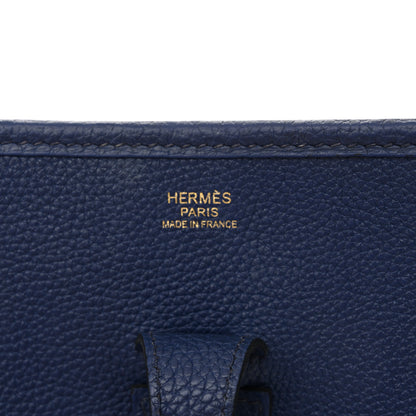 Hermes Taurillon Clemence EVELYNE III PM Bleu Encre 7 of 13