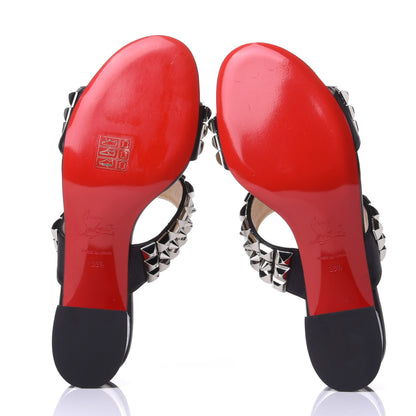Christian Louboutin Calfskin Studded Tina Goes Mad 55 Slide Sandals 36.5 Black 7 of 11