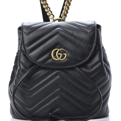 Gucci Calfskin Matelasse GG Marmont Flap Backpack Black 7 of 9