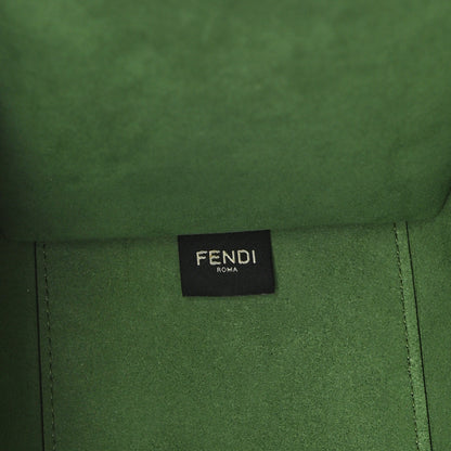 Fendi Vitello Cher Plexiglass Logo Debossed Medium Fendi Sunshine Shopper Tote Verde Islanda 6 of 9