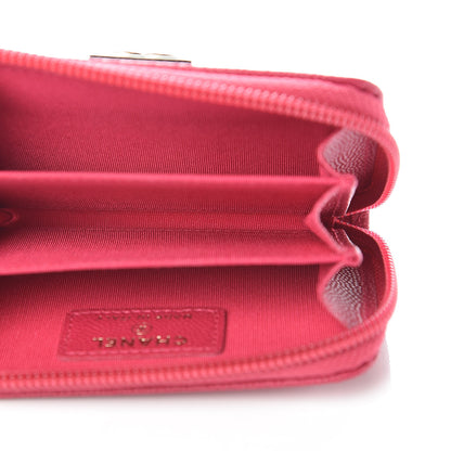 Chanel Caviar Quilted Boy Zip Around Coin Purse Wallet Fuchsia 5 of 8