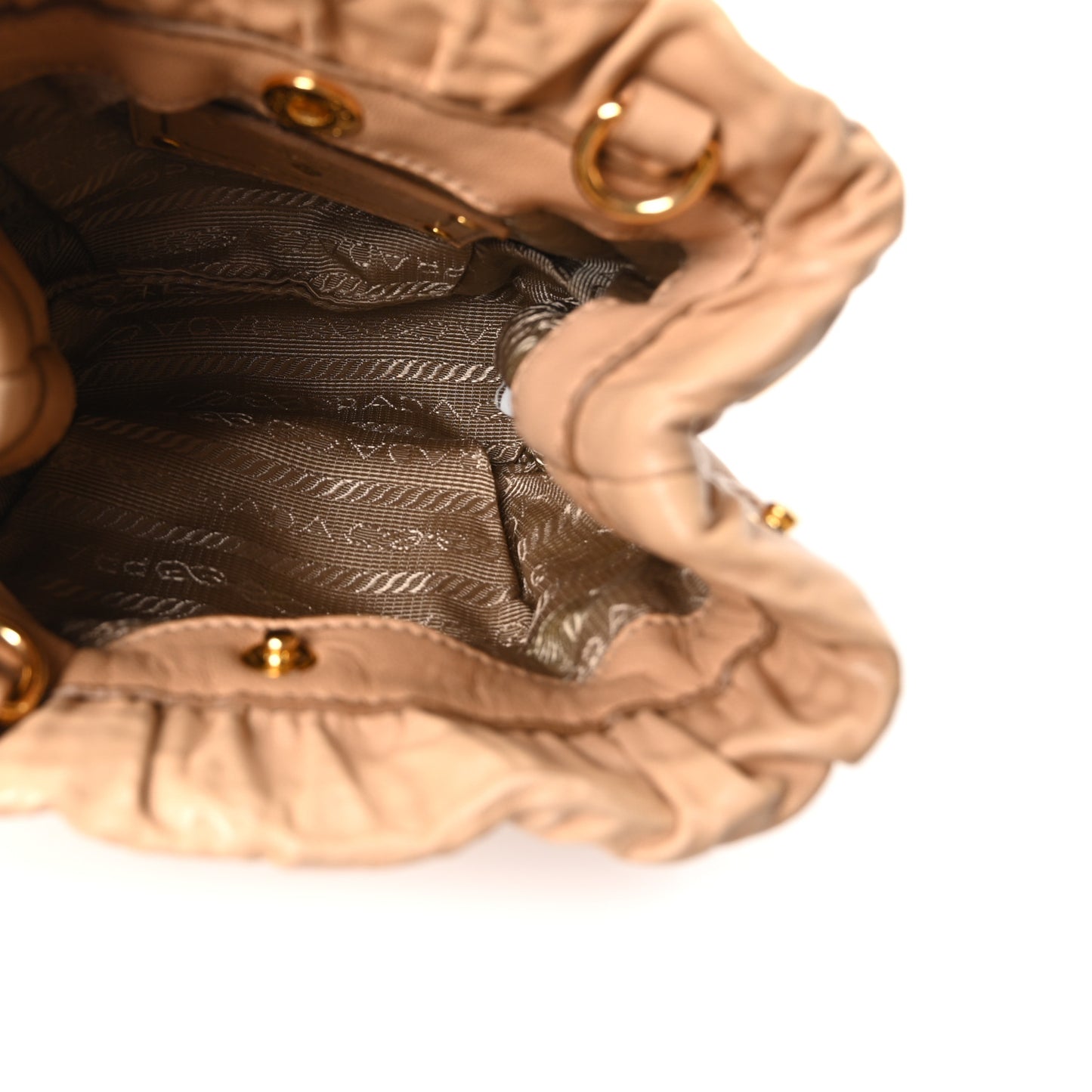 Nappa Antique Bucket Bag Beige