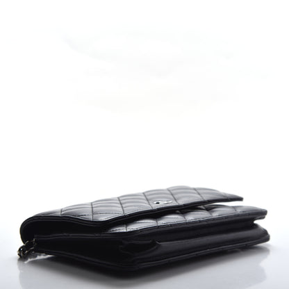 Chanel Lambskin Quilted Wallet On Chain WOC Black 4 of 14