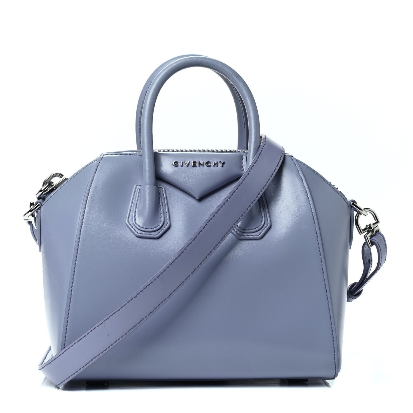 Shiny Lord Calfskin Mini Antigona Blue