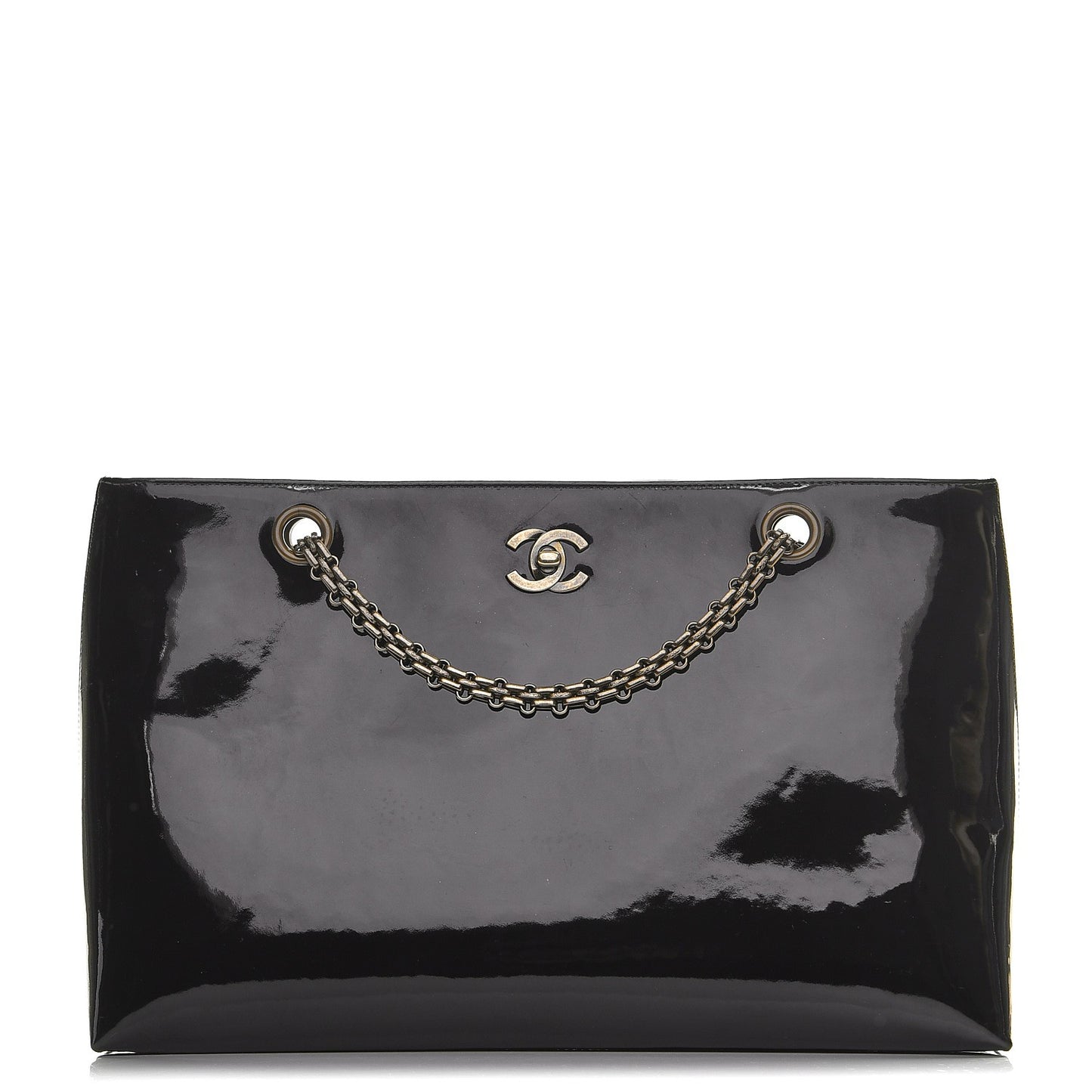Patent Mademoiselle Tote Black