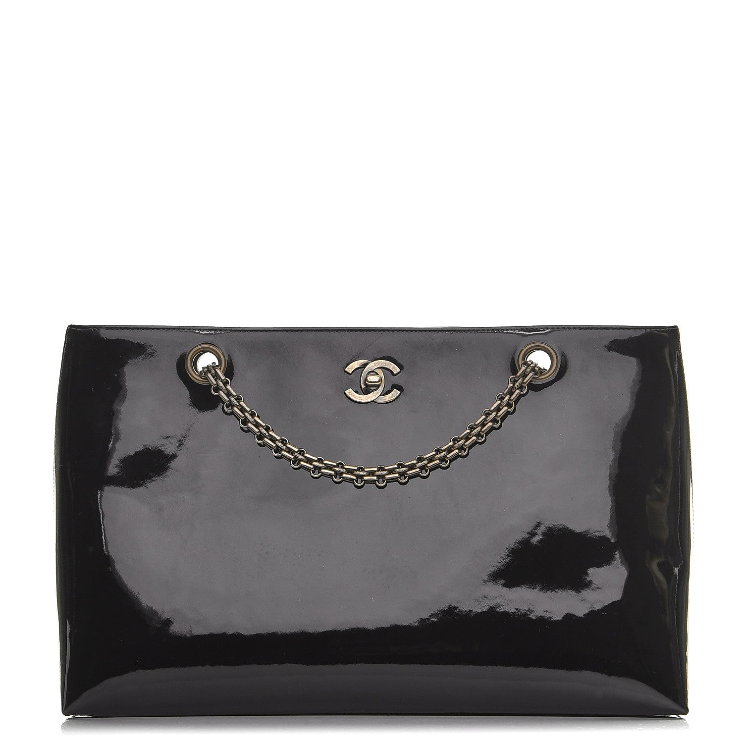 Chanel Patent Mademoiselle Tote Black 1 of 8