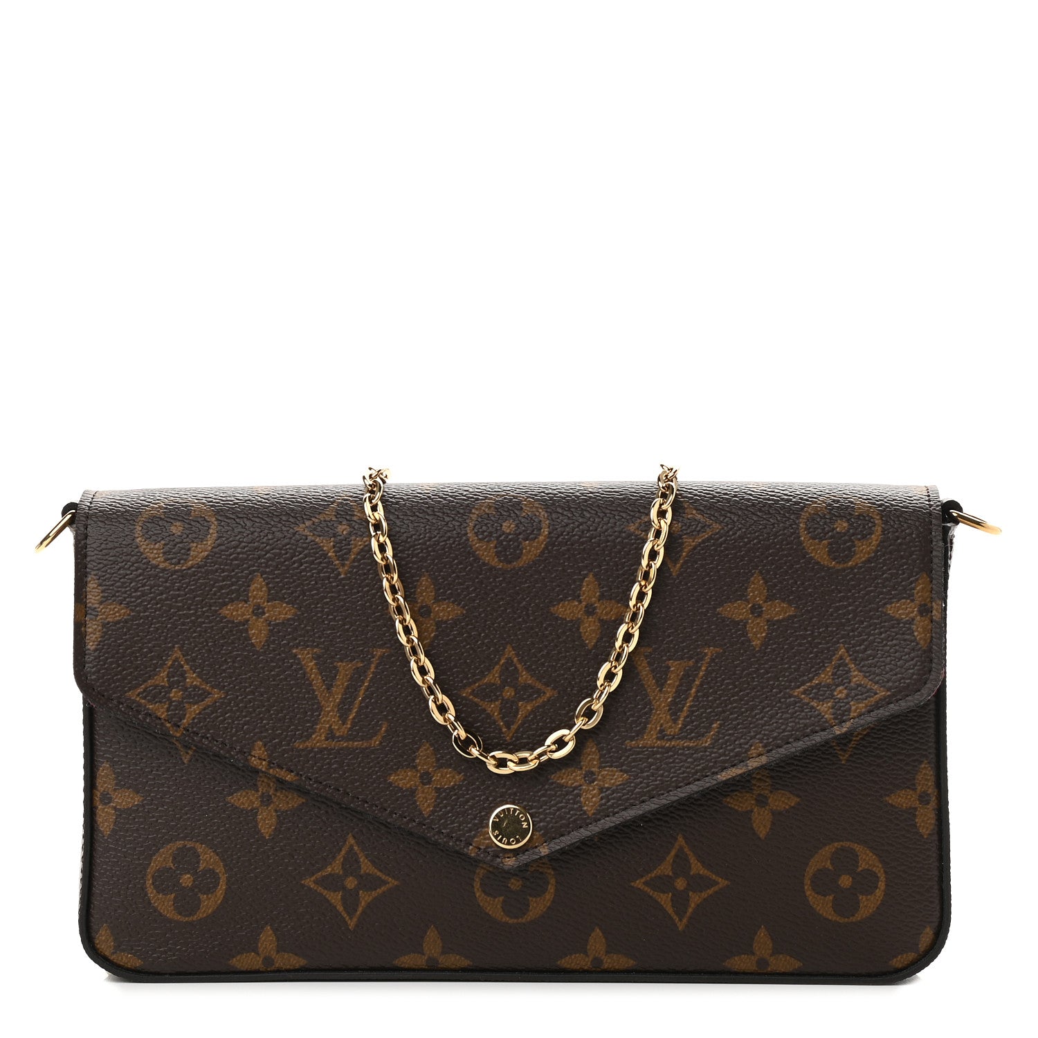 Louis Vuitton Monogram Pochette Felicie Chain Wallet Fuchsia 3 of 9
