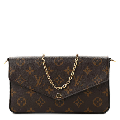 Louis Vuitton Monogram Pochette Felicie Chain Wallet Fuchsia 3 of 9