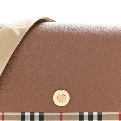 Burberry Grainy Calfskin Vintage Check Note Crossbody Bag Malt Brown 8 of 10