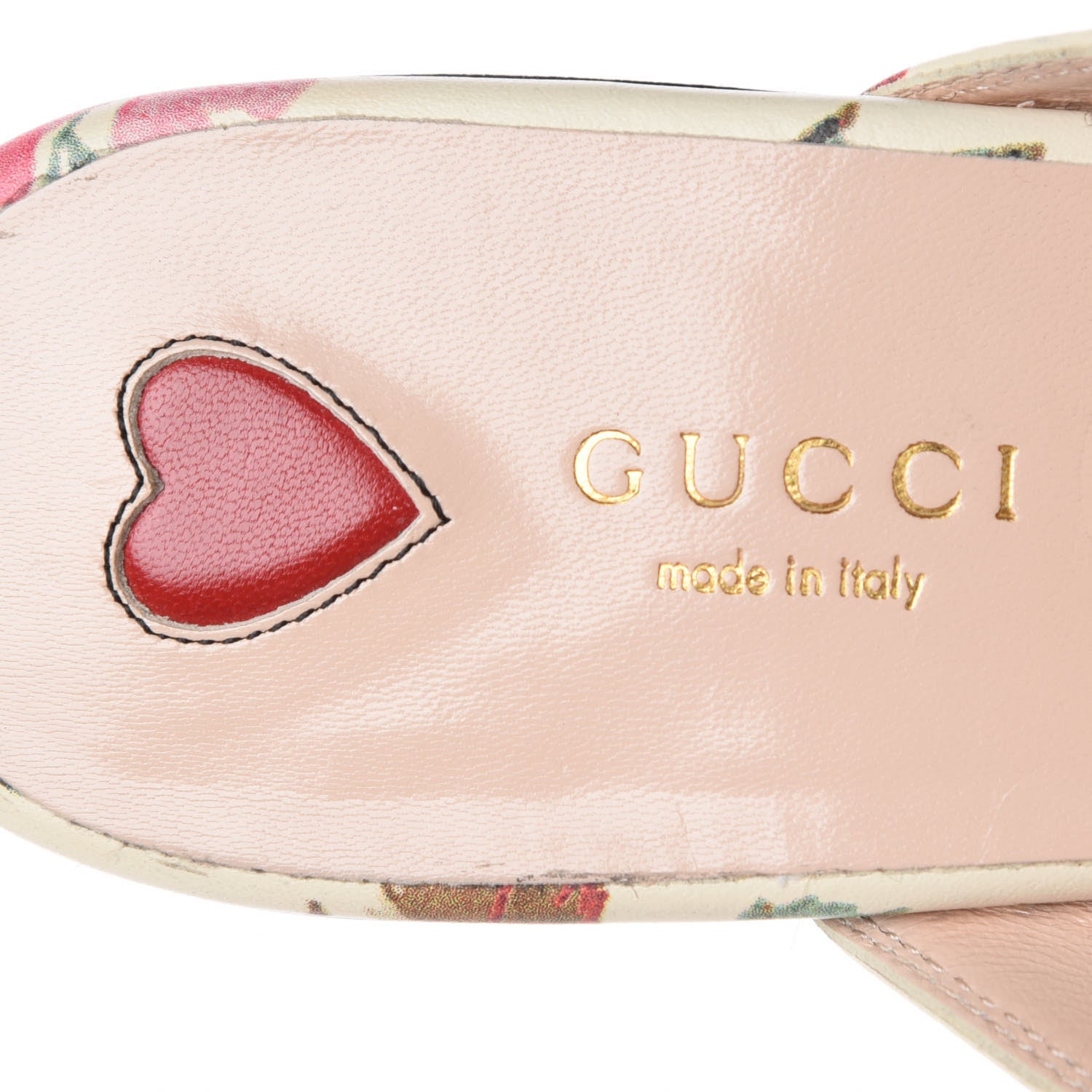 Gucci Calfskin Stamp Allover Rose Princetown Slippers 38 Beige 9 of 11