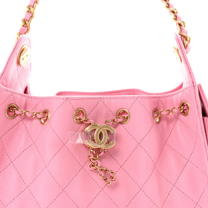 Chanel Caviar Quilted Mini Chanel 25 Handbag Pink 8 of 11