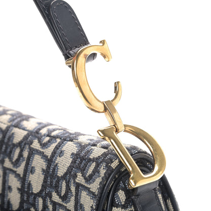 Christian Dior Oblique Mini Saddle Bag Blue 6 of 9