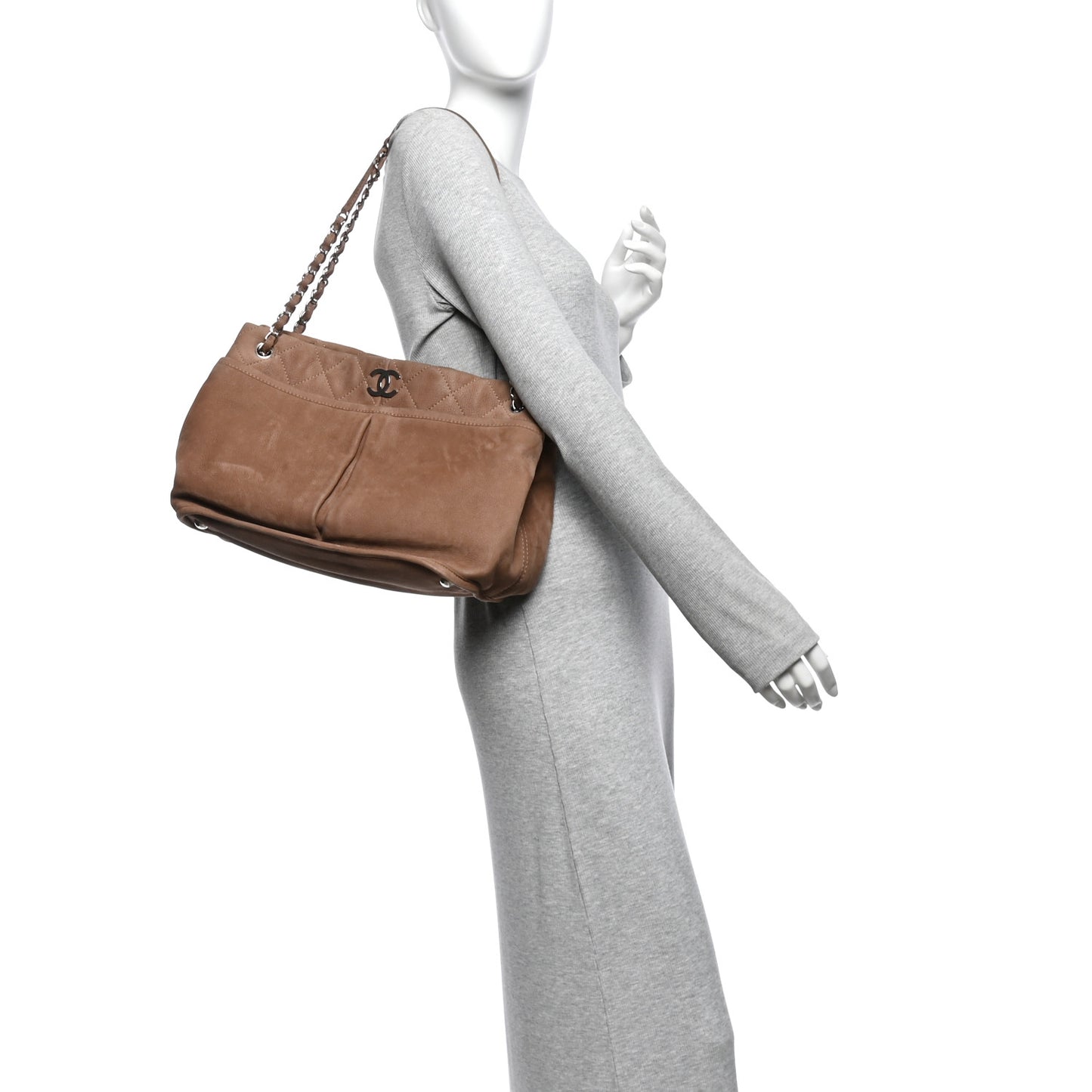 Ultra Soft Suede Calfskin Natural Beauty Tote Brown